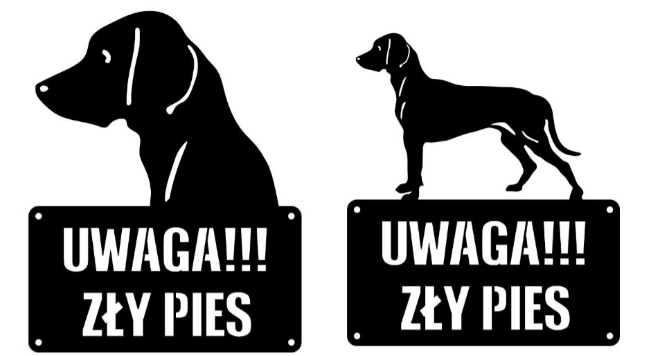 

Tabliczka metalowa - Uwaga Zły Pies - model 1030D