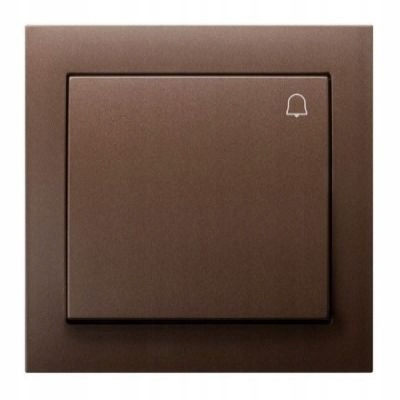Vypínač zvonkového tlačítka na kleci hnědý s rámečkem LP-6W/52 KIER OSPEL