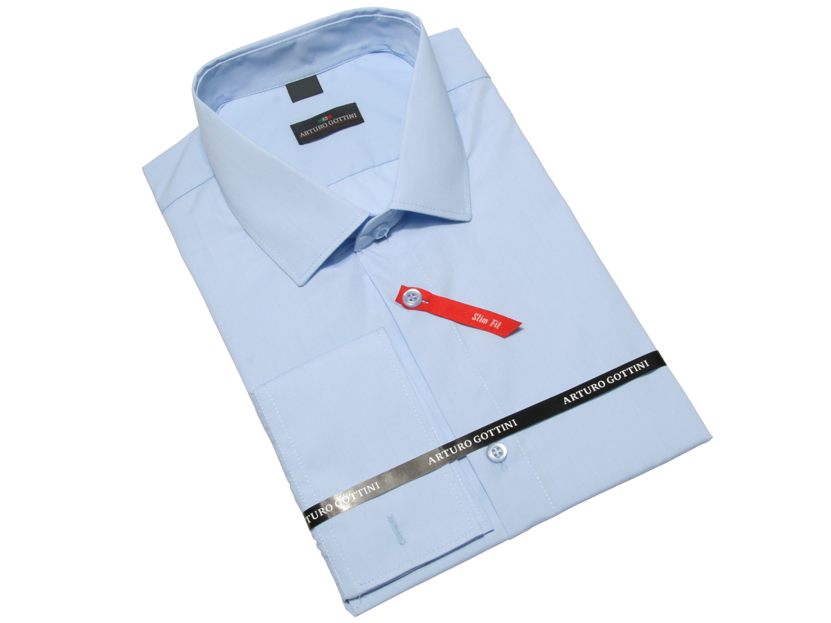 

Koszula Błękitna Gładka 45/46 182-188 Slim Fit
