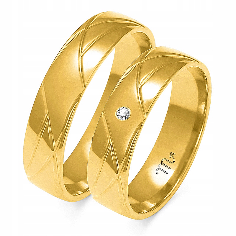 Zlaté Prsteny 585 5 mm Brylantová Čočka Gravírování