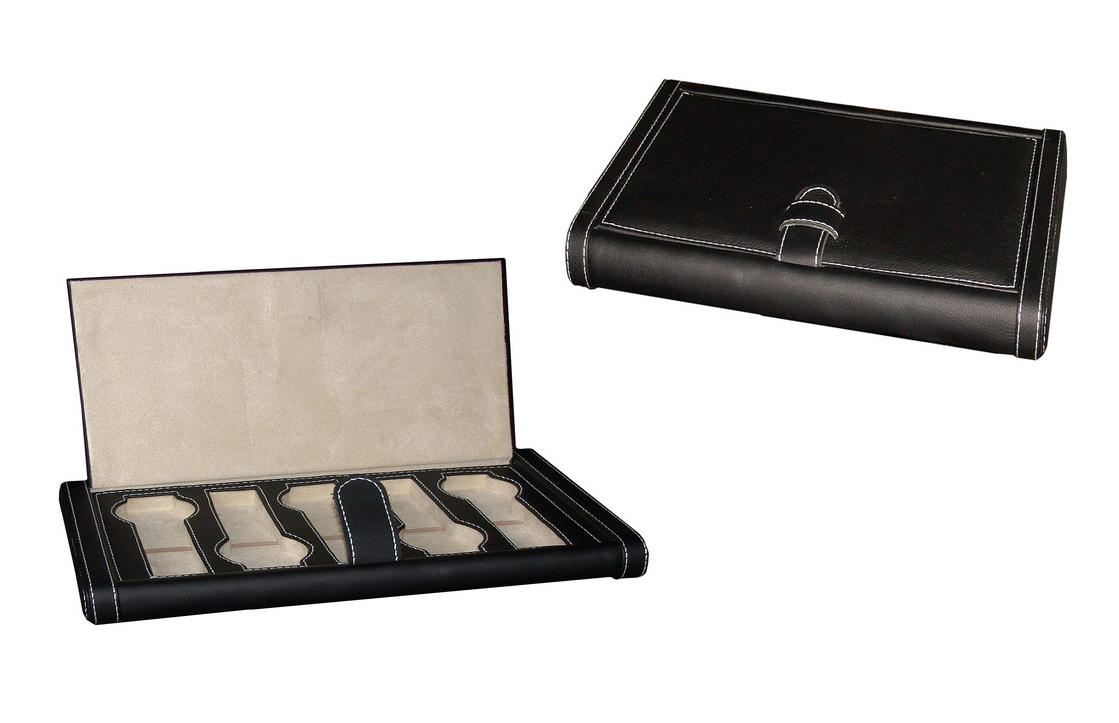 Ploché Kožené Pouzdro Pro 5 Hodinek LED013