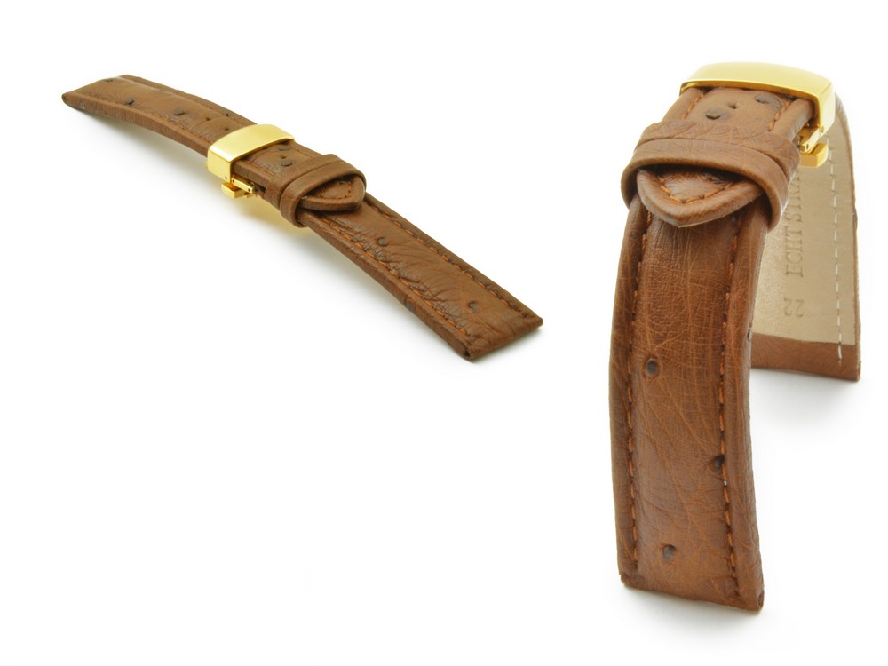 Pásek Z Pštrosí Kůže Emu Náramek Zlatý 24 Barev