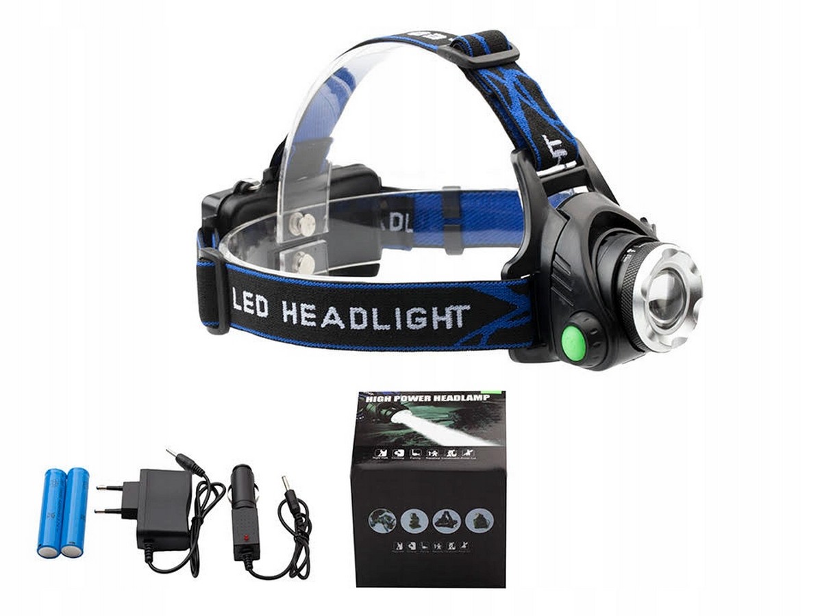 Super Latarka czołówka czołowa Led zoom LCZ014 Zasilanie akumulator