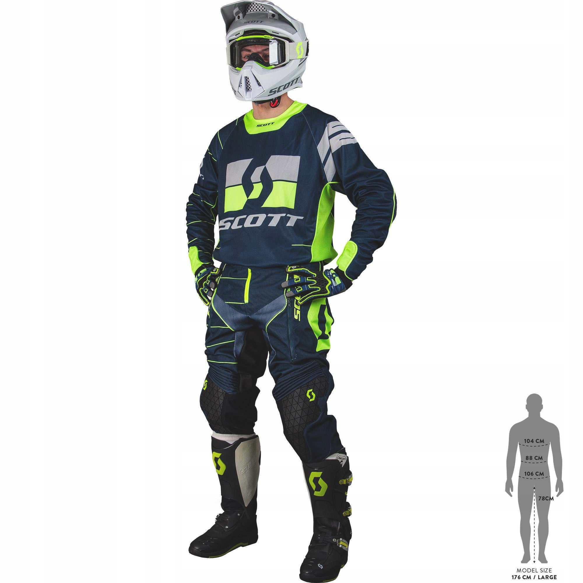 SCOTT Spodnie Motocyklowe ENDURO Rozmiar 30 Niebiesko Żółte Poznań Model ENDURO