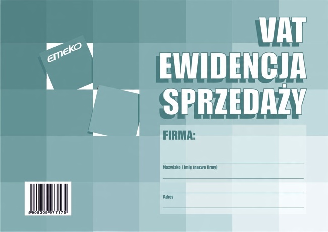 

Ewidencja sprzedaży Vat A4 druk Emeko 701 Łódź