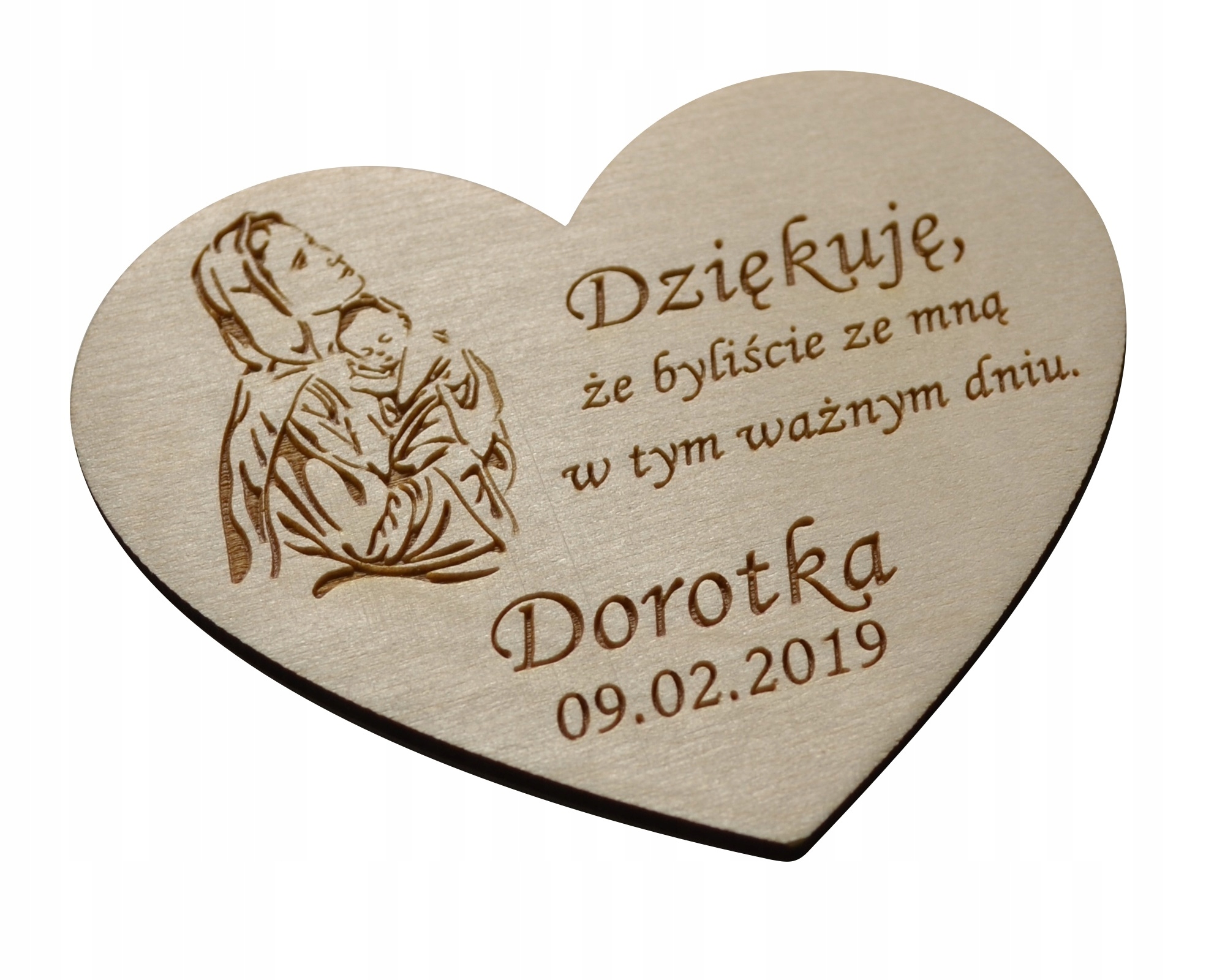 PODZIĘKOWANIE GOŚCI SERCE ŚLUB KOMUNIA MAGNES Rodzaj magnes