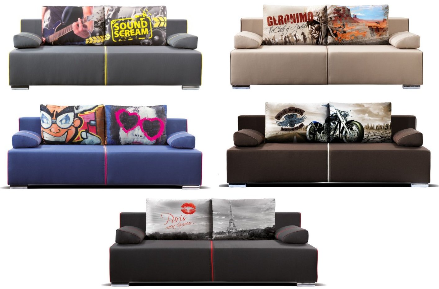 LIBRO Sofa Kanapa rozkładana PLAY NEW Motocykl 3D Rodzaj łóżka inny rodzaj