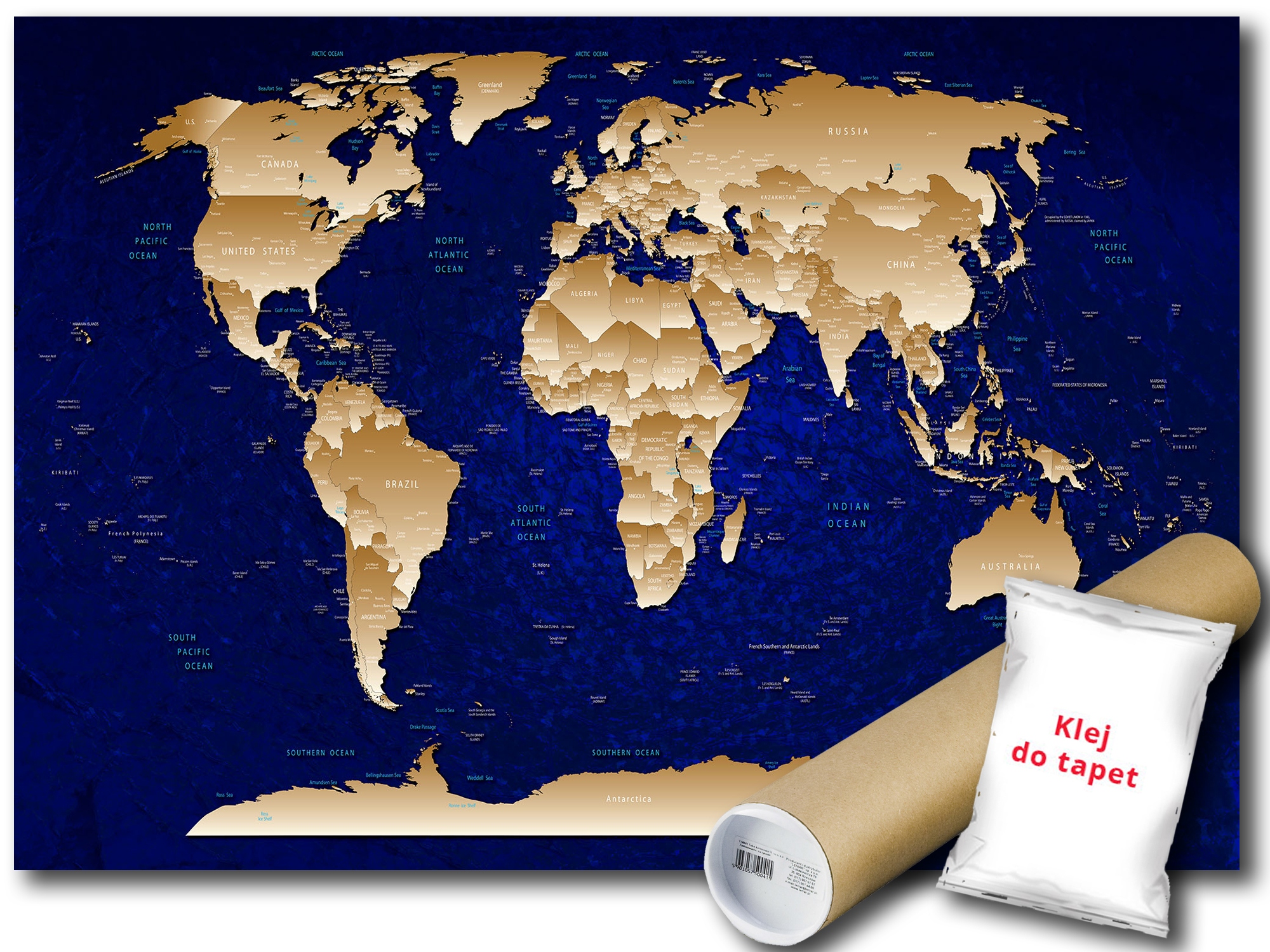 Vinylová Fototapeta Mapa Světa Atlas 312x219 cm