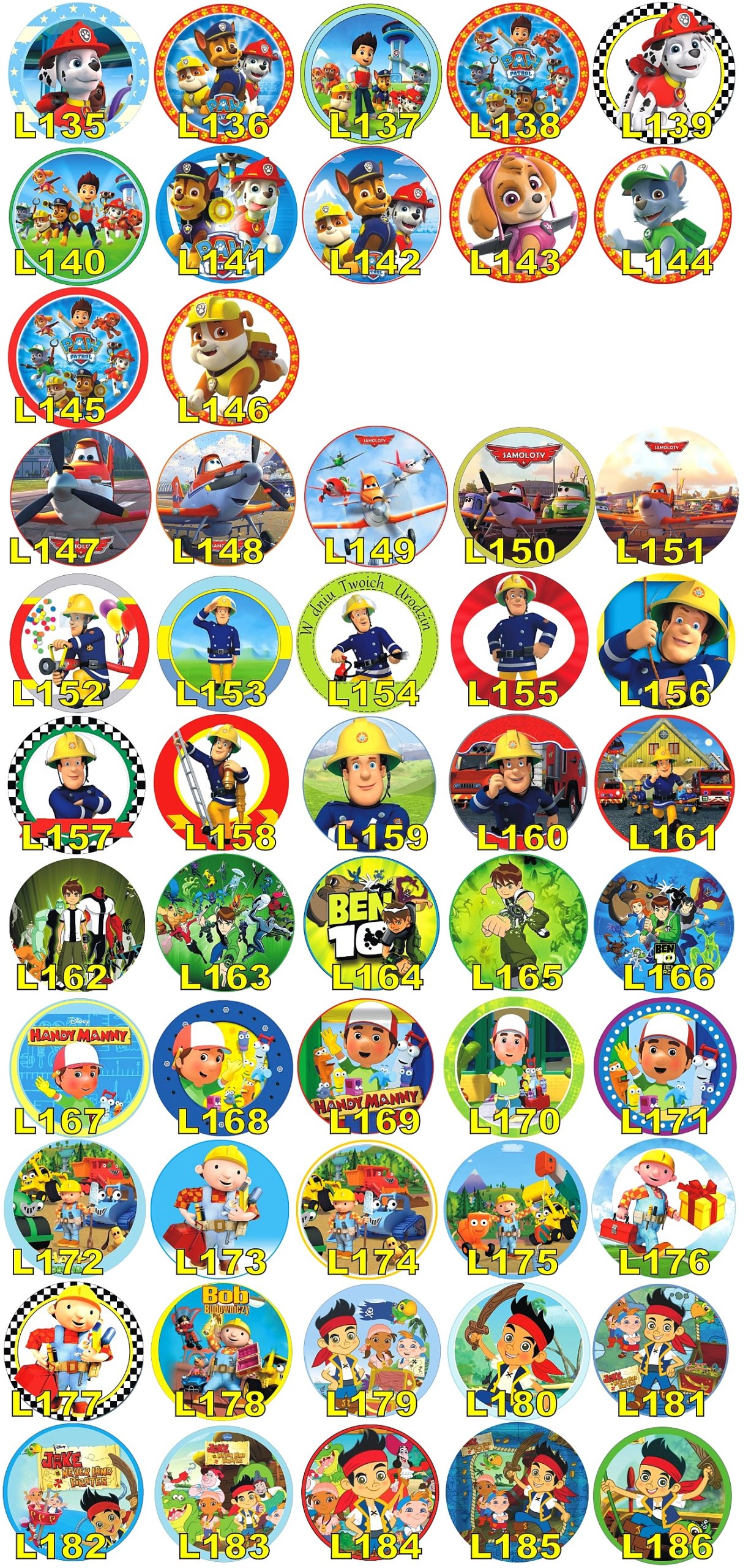 OPŁATEK NA TORT-BAJKOWE OPŁATKI - FOTO-TORTY -20CM Rodzaj ozdoby waflowe