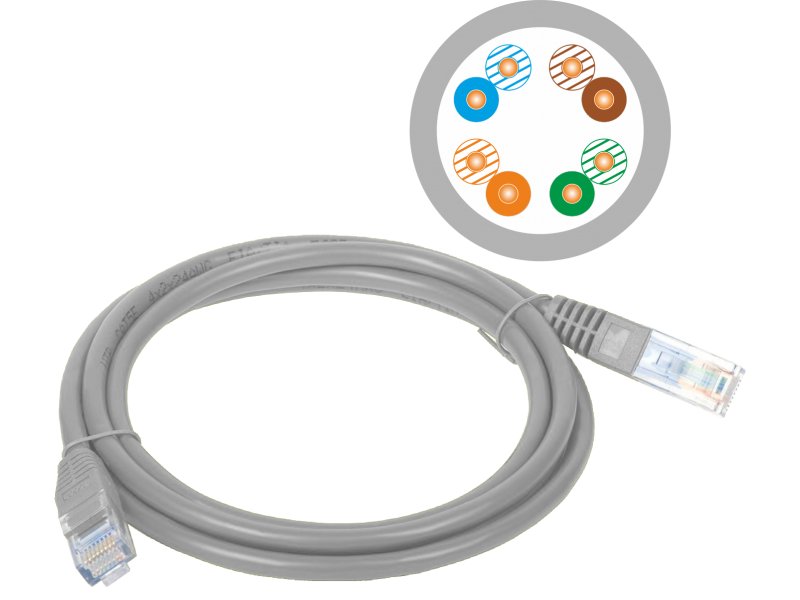 Patchcord UTP Kat.5e 5m sieťový LAN ALANTEC