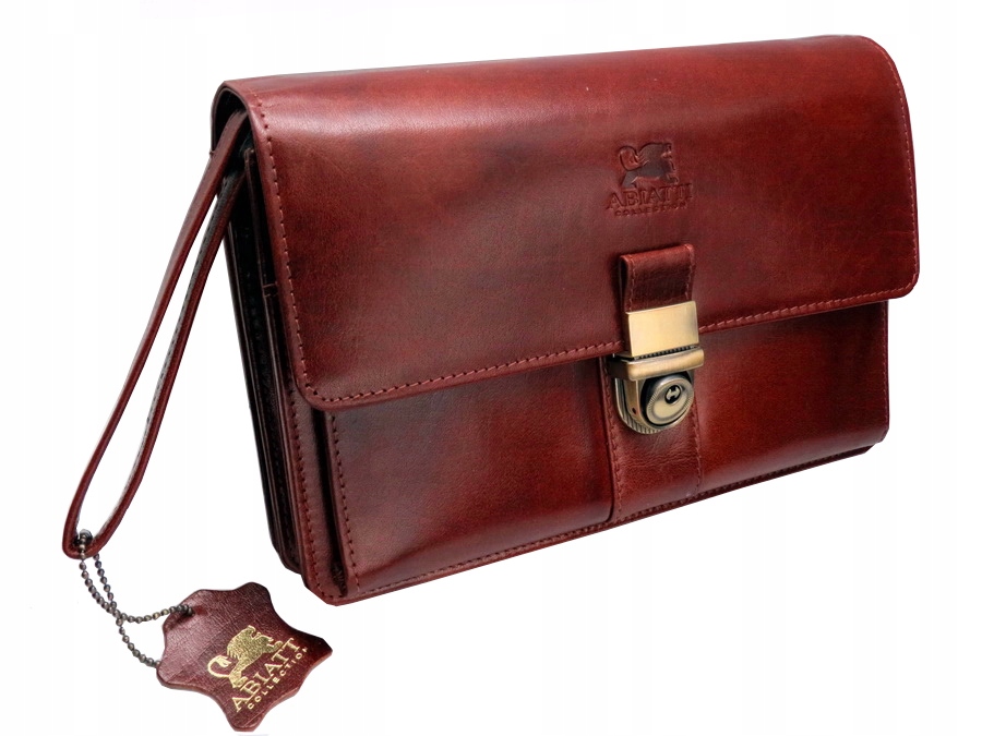 EKSKLUZYWNA SKÓRZANA SASZETKA MĘSKA ABIATTI GRUBA SKÓRA NATURALNA ORGANIZER Typ saszetka