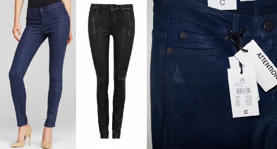 

Cubus woskowane spodnie skinny jeansy rurki Xxs