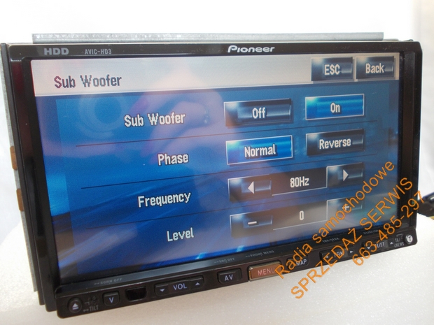 Nawigacja PIONEER AVIC-HD3 DYSK 30GB DVD Radio informacja RDS pasmo FM