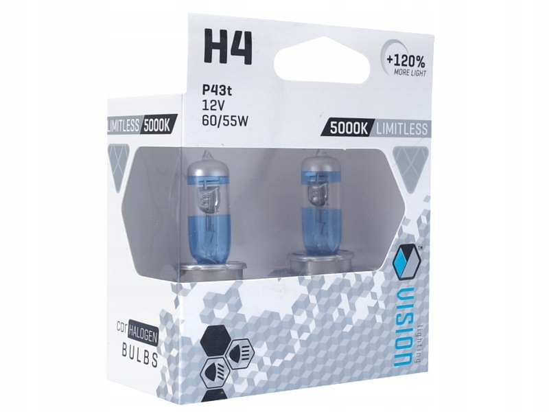 Żarówki H4 12V 55W P43t +120% XENON EFFECT WHITE