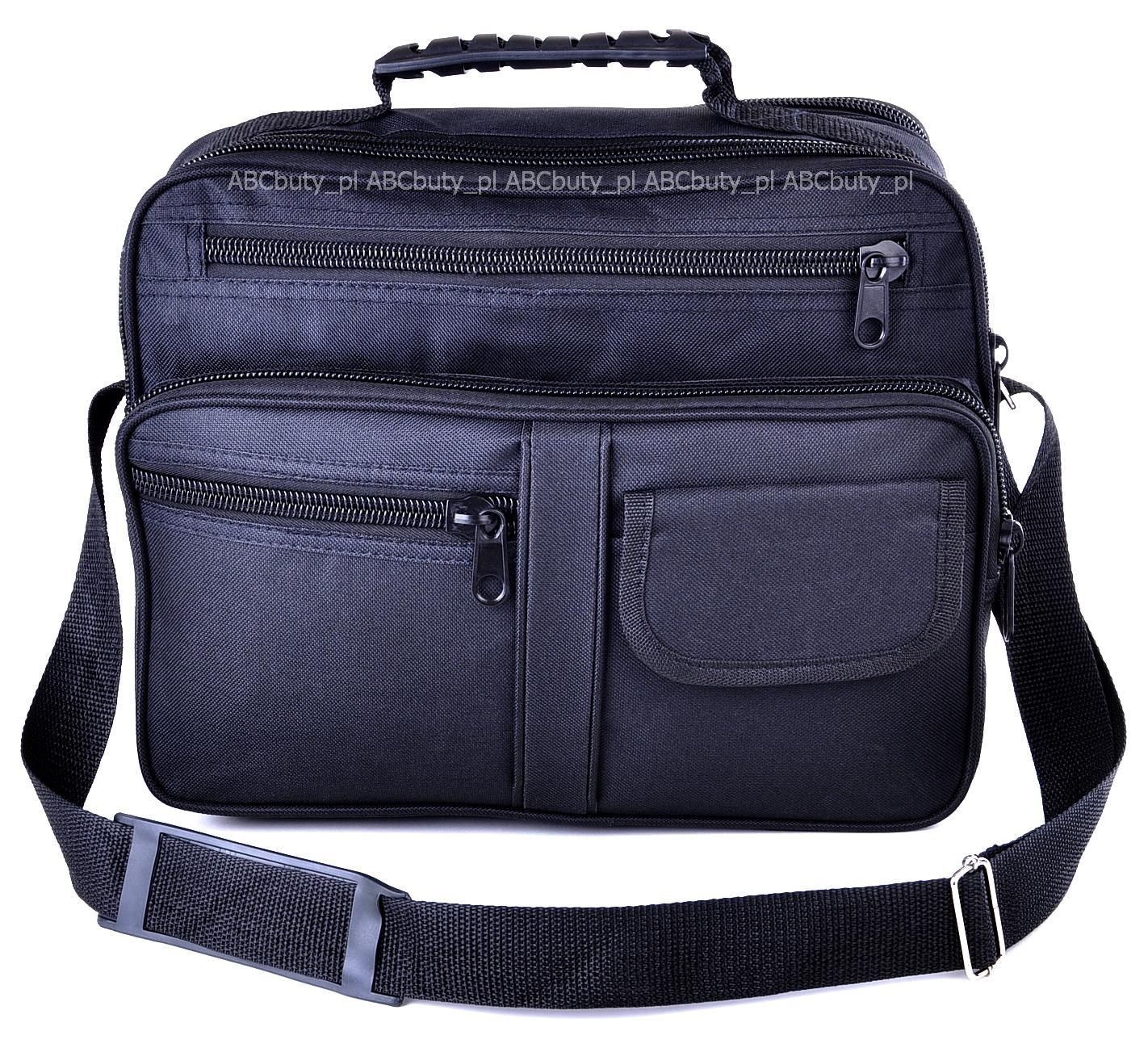 G1-12 CZARNA TORBA MĘSKA NA RAMIĘ KABURA DO PRACY Liczba kieszeni 2