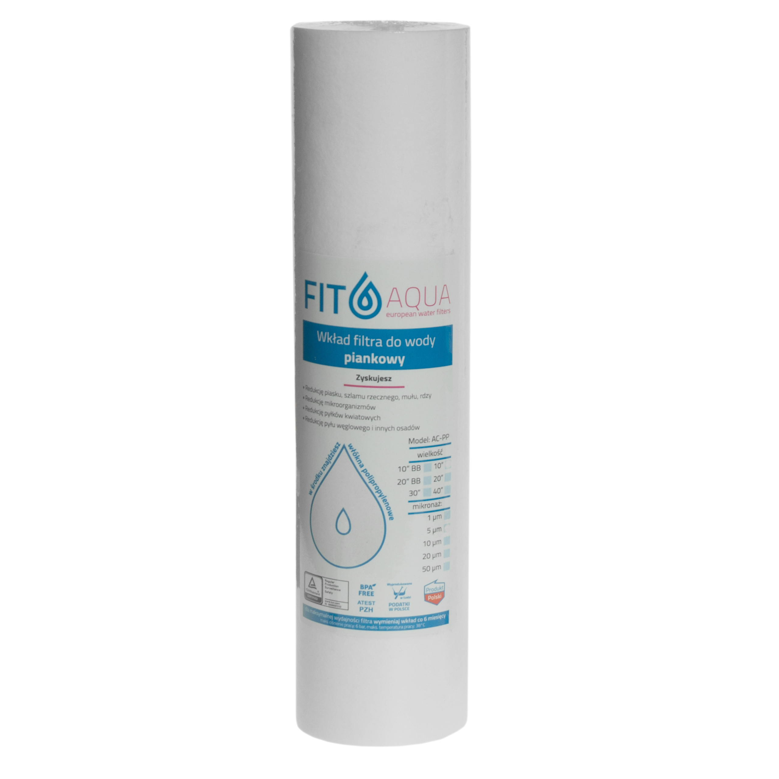 

AC-PP-10-5 Fitaqua Wkład Piankowy 5 Micron Mikron