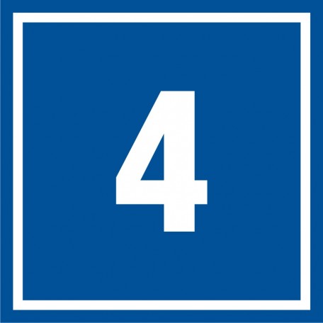 Numer 4 znak tabliczka 10x10 płyta PCV