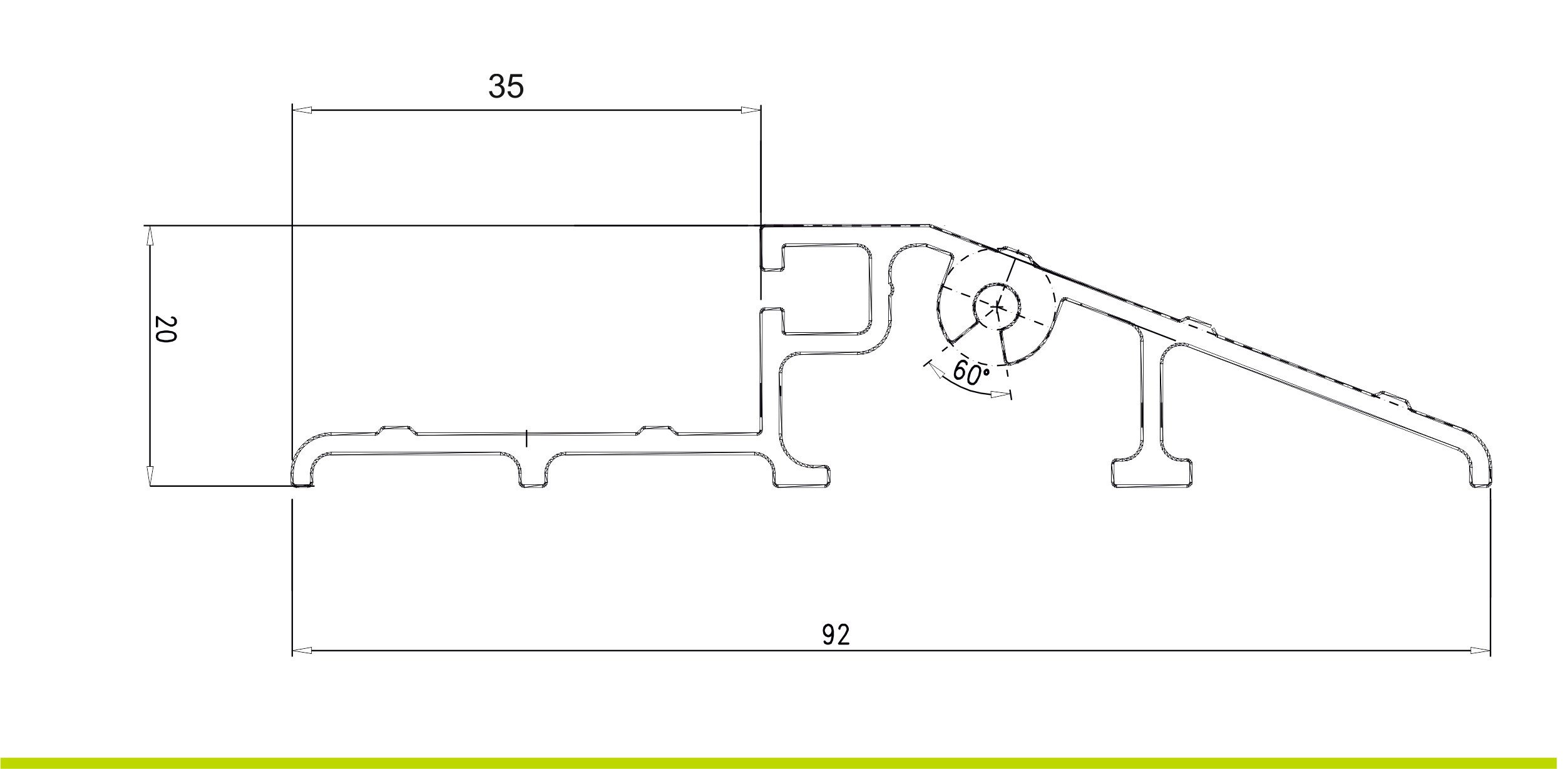 PRÓG ALUMINIOWY - "103" ZINTEGROWANY Kod producenta AKCESORIA