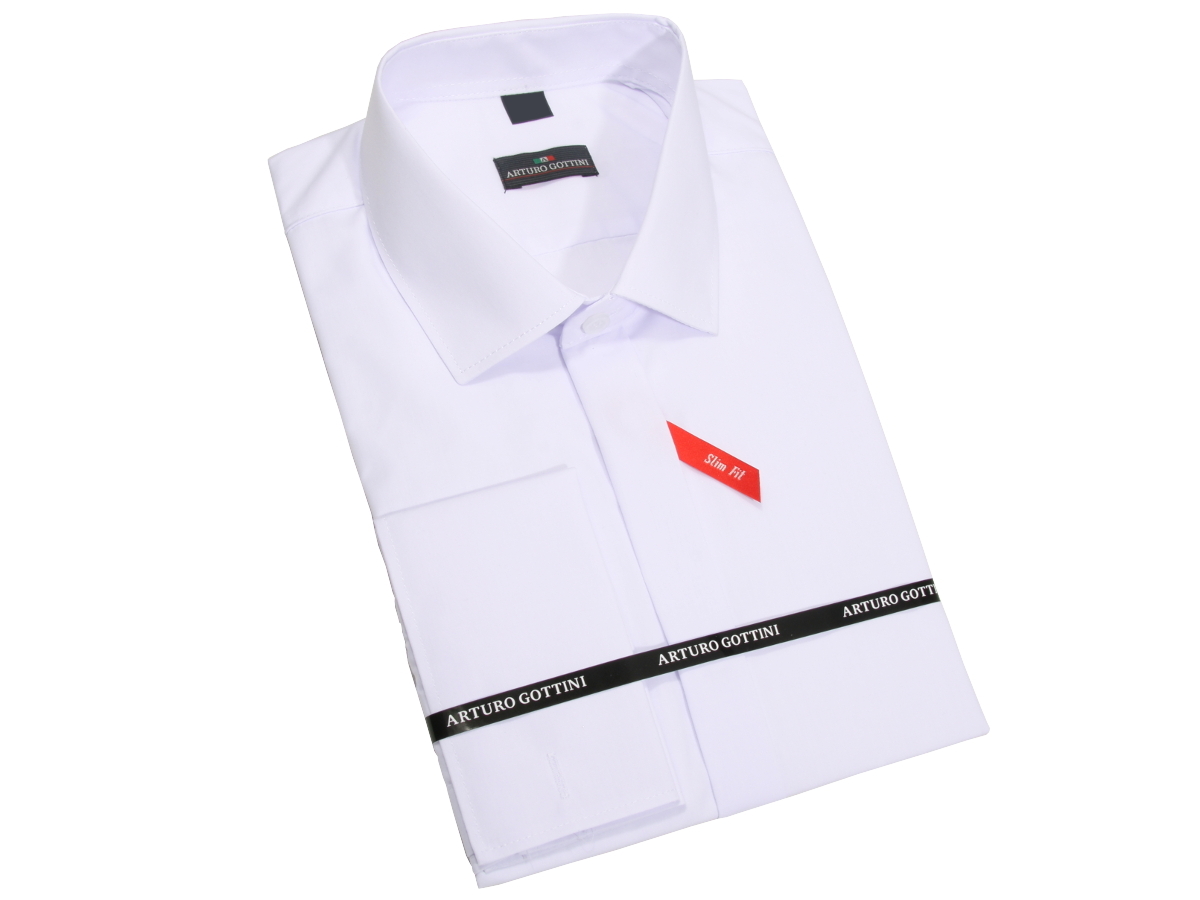 

Koszula Biała Gładka Na Spinki 44 188-194 Slim