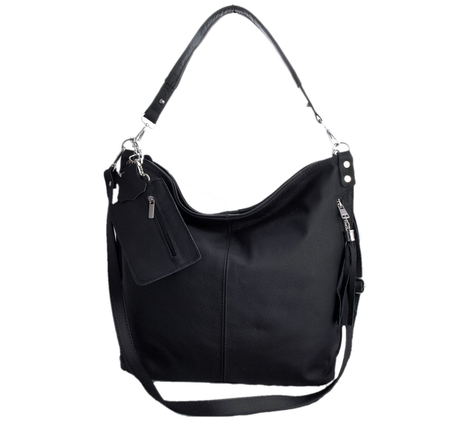 TOREBKA SKÓRZANA WOREK CZARNA LISTONOSZKA TORBA Płeć kobieta