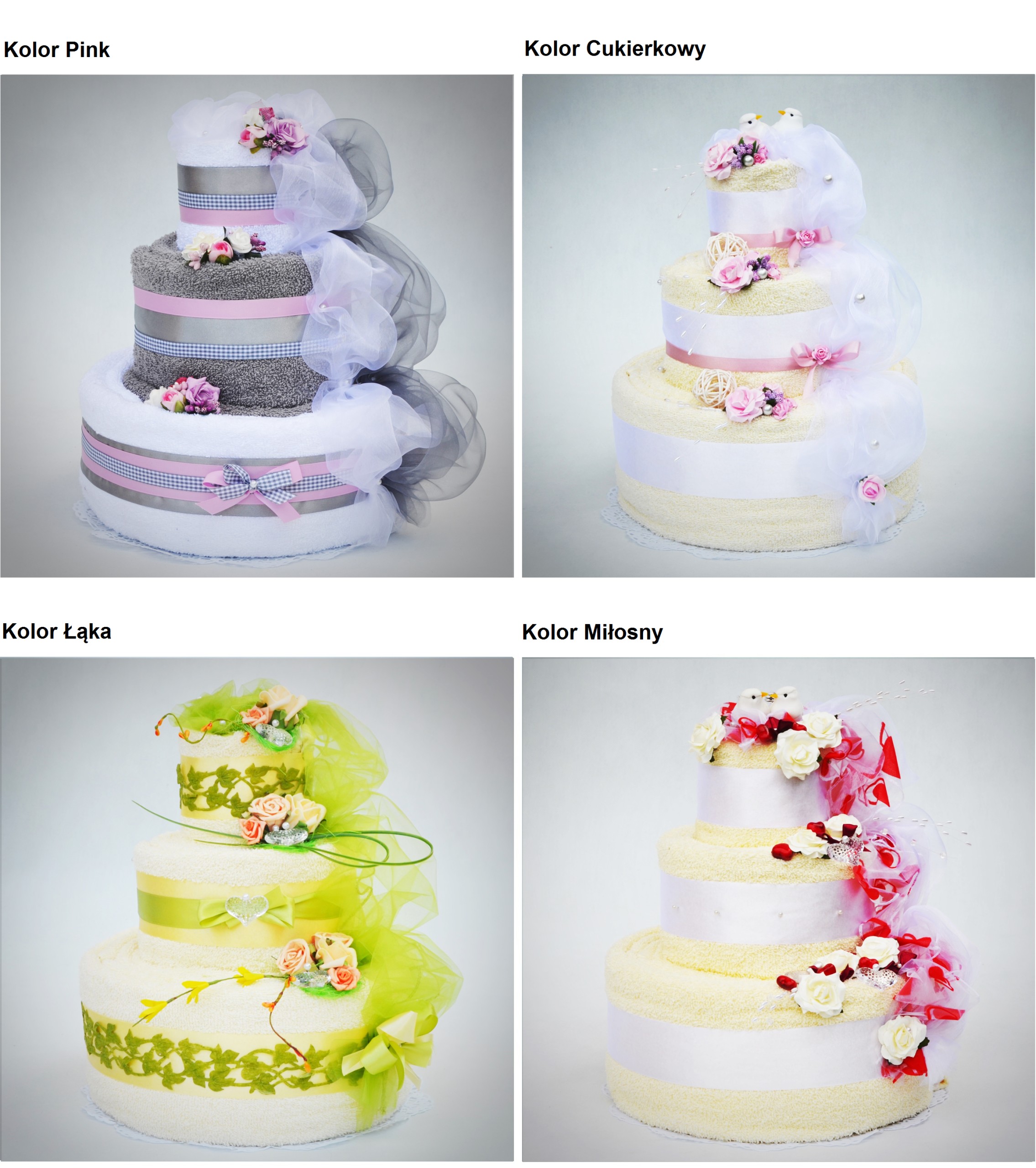 UROCZY Prezent na Rocznicę Ślubu TORT z RĘCZNIKÓW Z dedykacją Tak