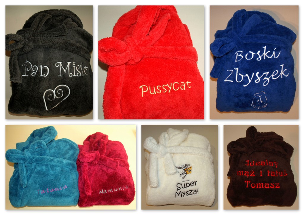 SZLAFROK Damski Męski + Twój HAFT prezent S M L XL Model TRETTON