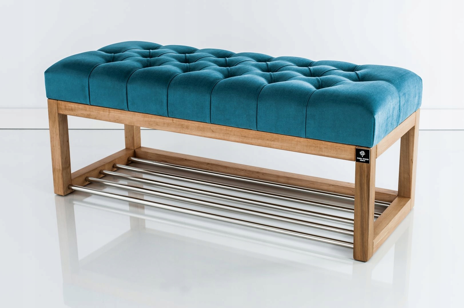 55 Producent Ławka Pikowana Turkus EMRA WOOD Materiał korpusu drewno