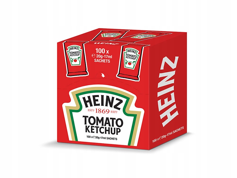 Levně Kečup jemné rajčata Heinz 1700 ml 2000 g (100 x 17 ml) sáčky