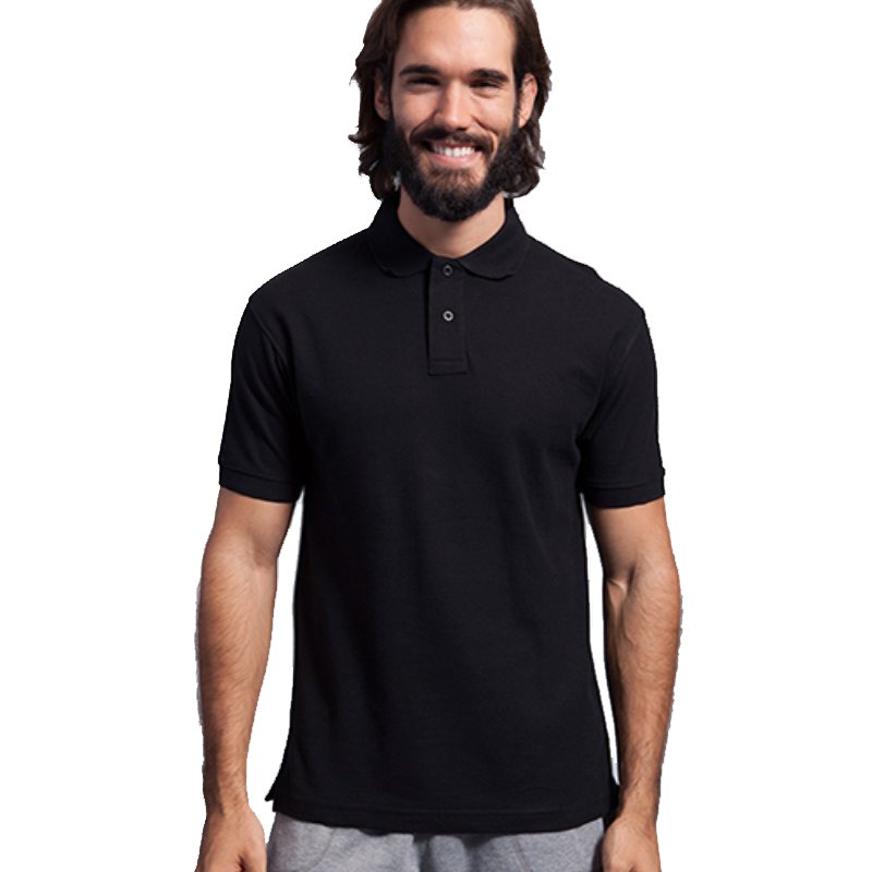 KOSZULKA POLO męska pique BEZ NADRUKU CZARNA JHK 210g L Kolekcja polo bez nadruku
