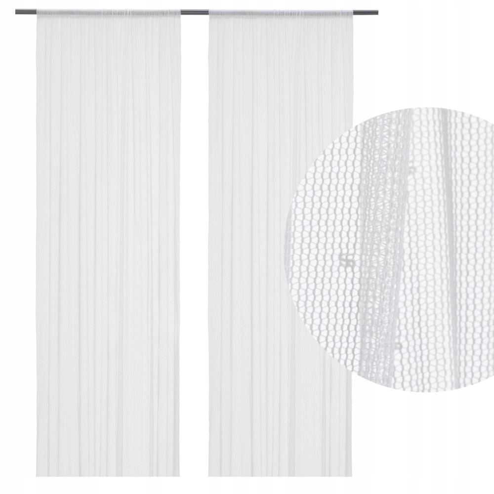 

Ikea Hildrun Firanki 145x300 Białe w Kropki 2szt