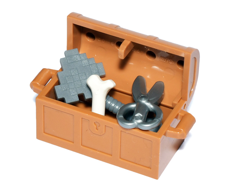 

Lego Minecraft Skrzynia siekiera nożyce kość