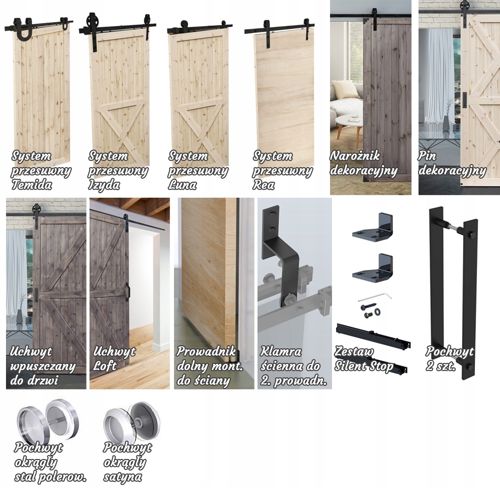 DRZWI DREWNIANE SOSNOWE PEŁNE RADEX LOFT XX 80 Strona lewe prawe