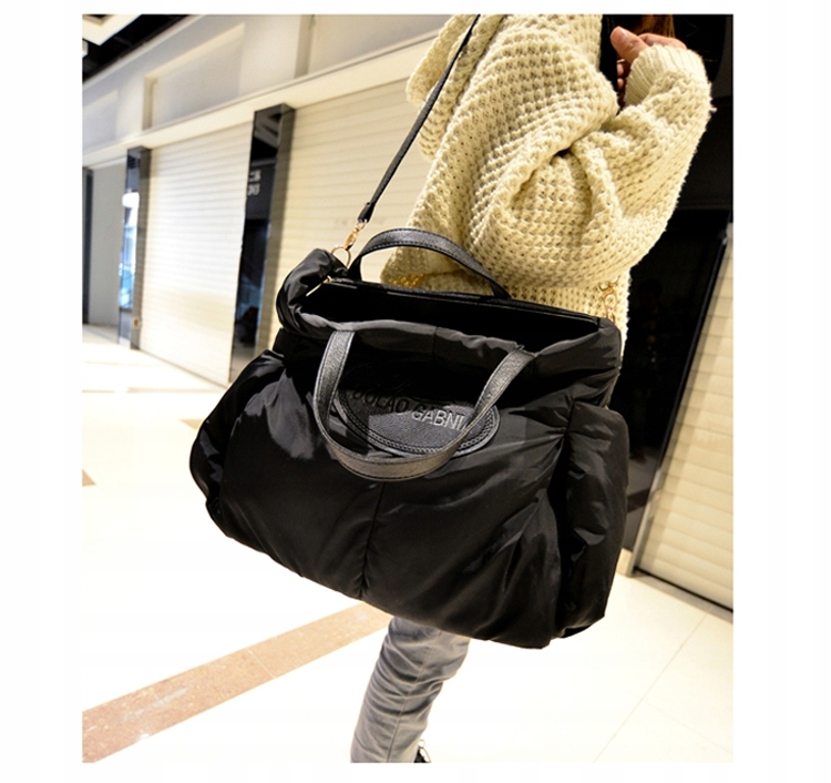 TOREBKA zimowa CZARNA puchowa PIKOWANA DUŻA TORBA Marka inna