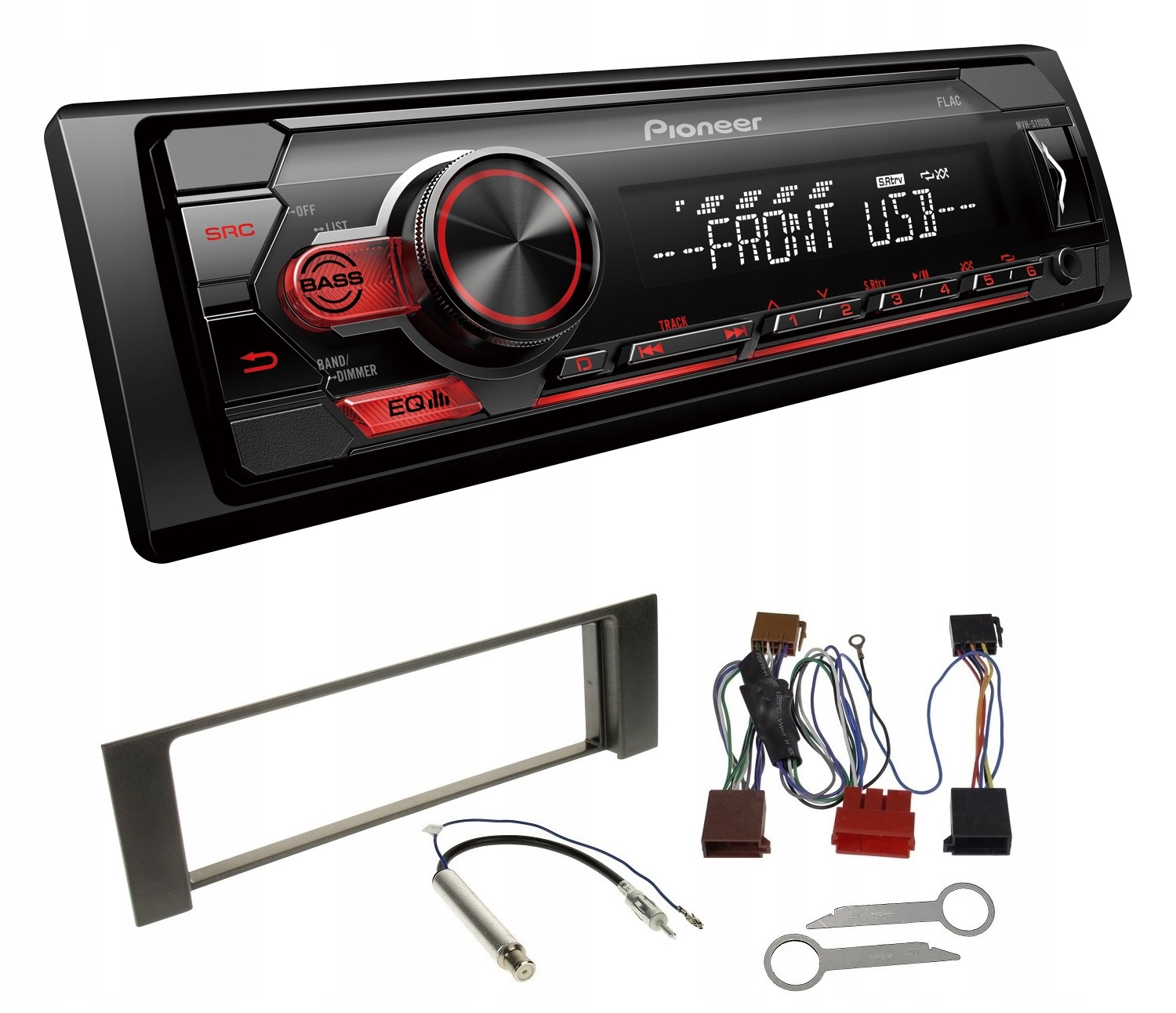 Automobilové rádio Pioneer MVH-S110UB MP3 Aux Usb Audi A4 B6 rámček