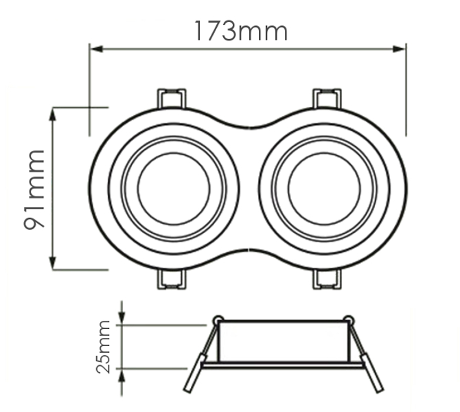 Oprawa sufitowa RUCHOMA podwójna do LED 230V GU10 Marka Aigostar