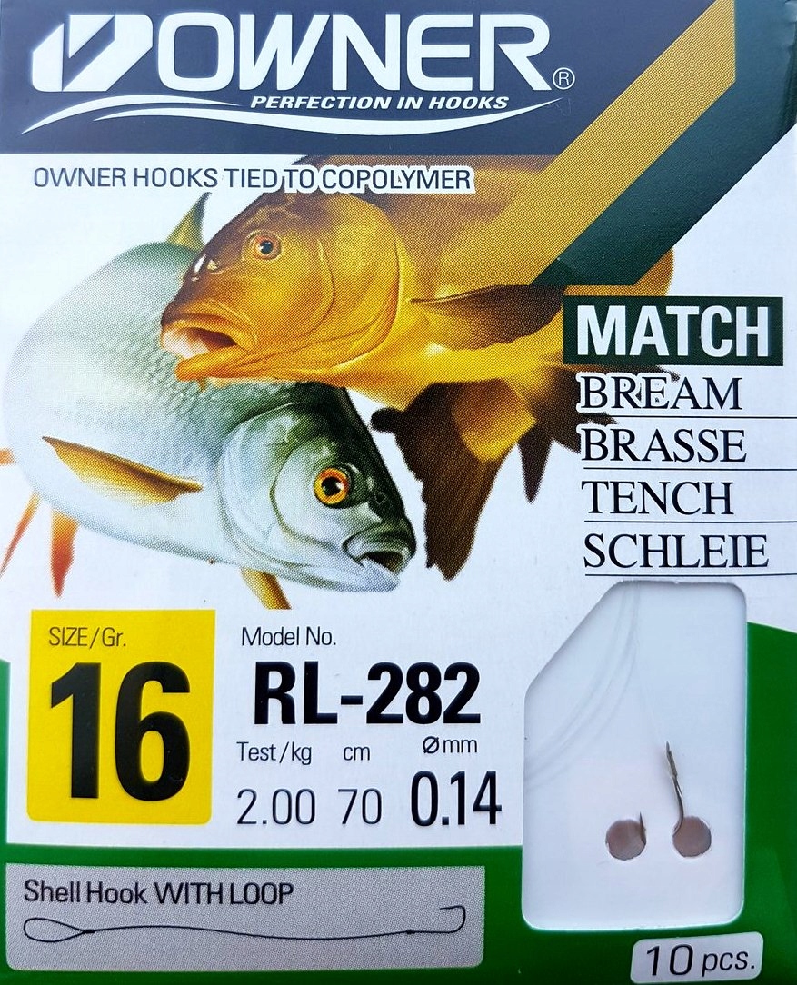 

Haczyki Z Przyponem Owner RL282 Sode #16 0.10mm