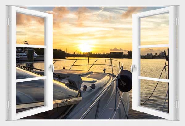 

Fototapeta 3D Okno Jachty Statki Ocean Widok Jacht