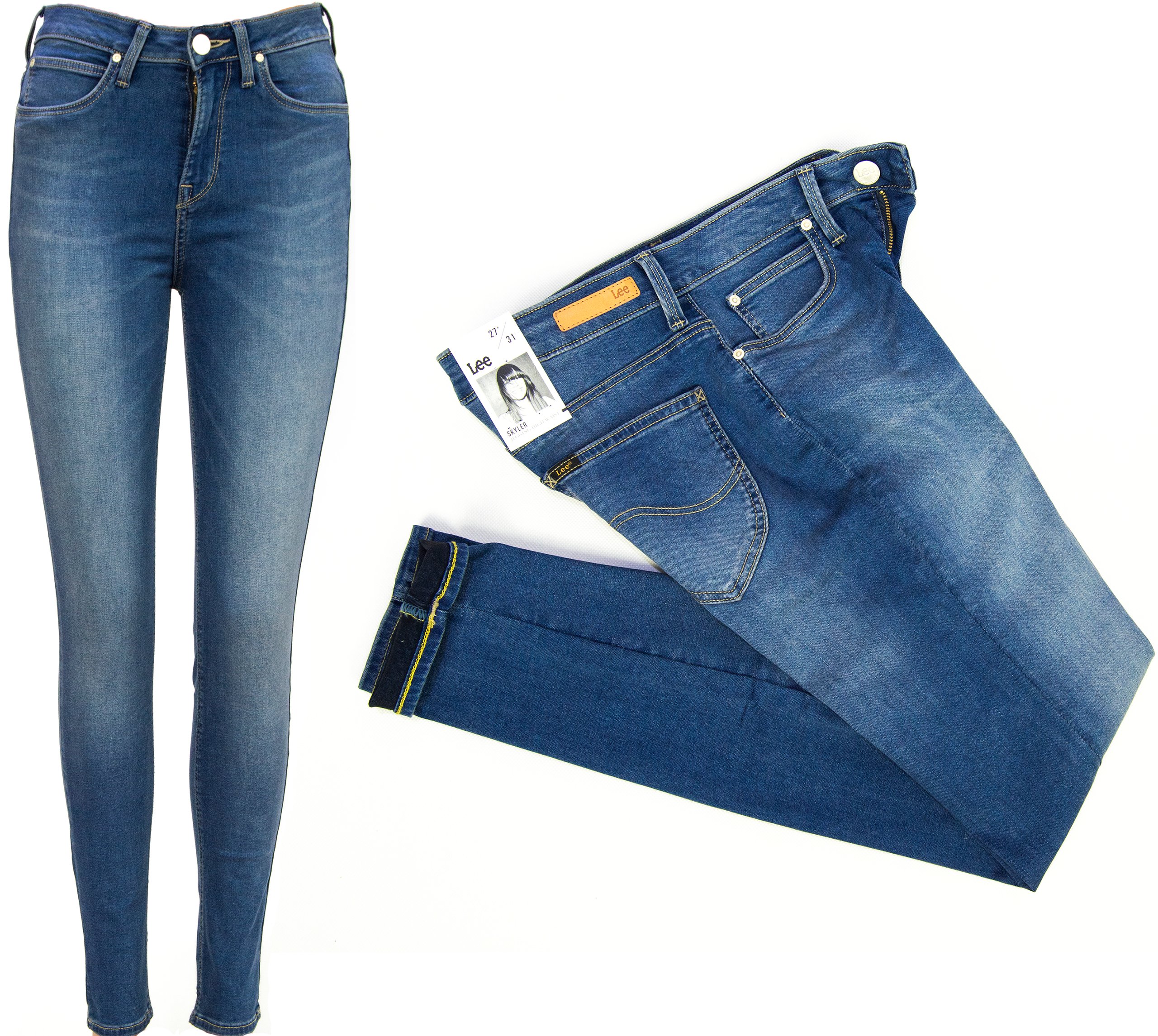 Lee Skyler Blue Fog džínové kalhoty Jeggins W24 L31