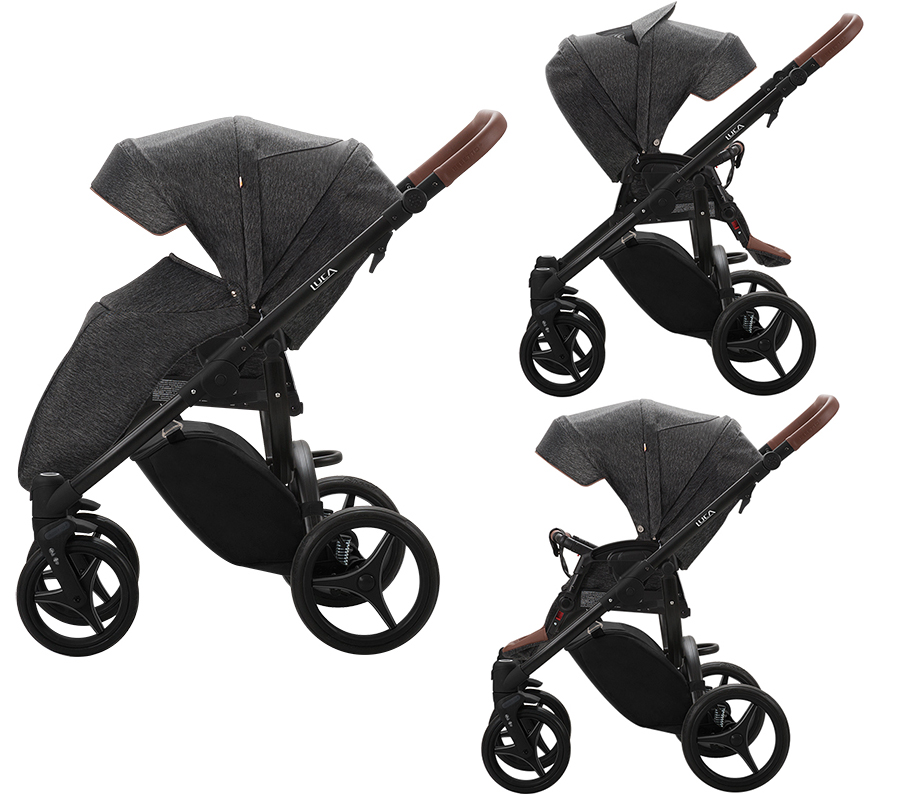 WÓZEK BEBETTO LUCA 2W1 JAKOŚĆ NOWOŚĆ 12 SZARY Zestaw 2w1