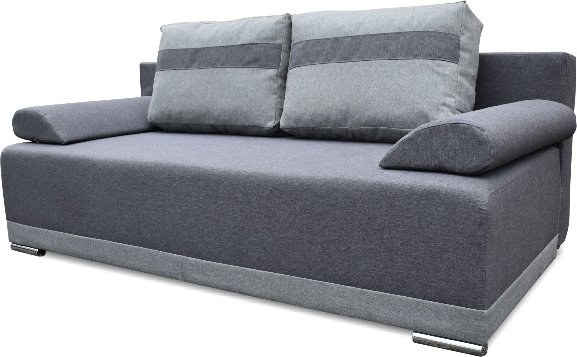 Pohovka s funkcí spaní, dvoumístná pružinová pohovka Bonell Eufori Grafit/Šedá