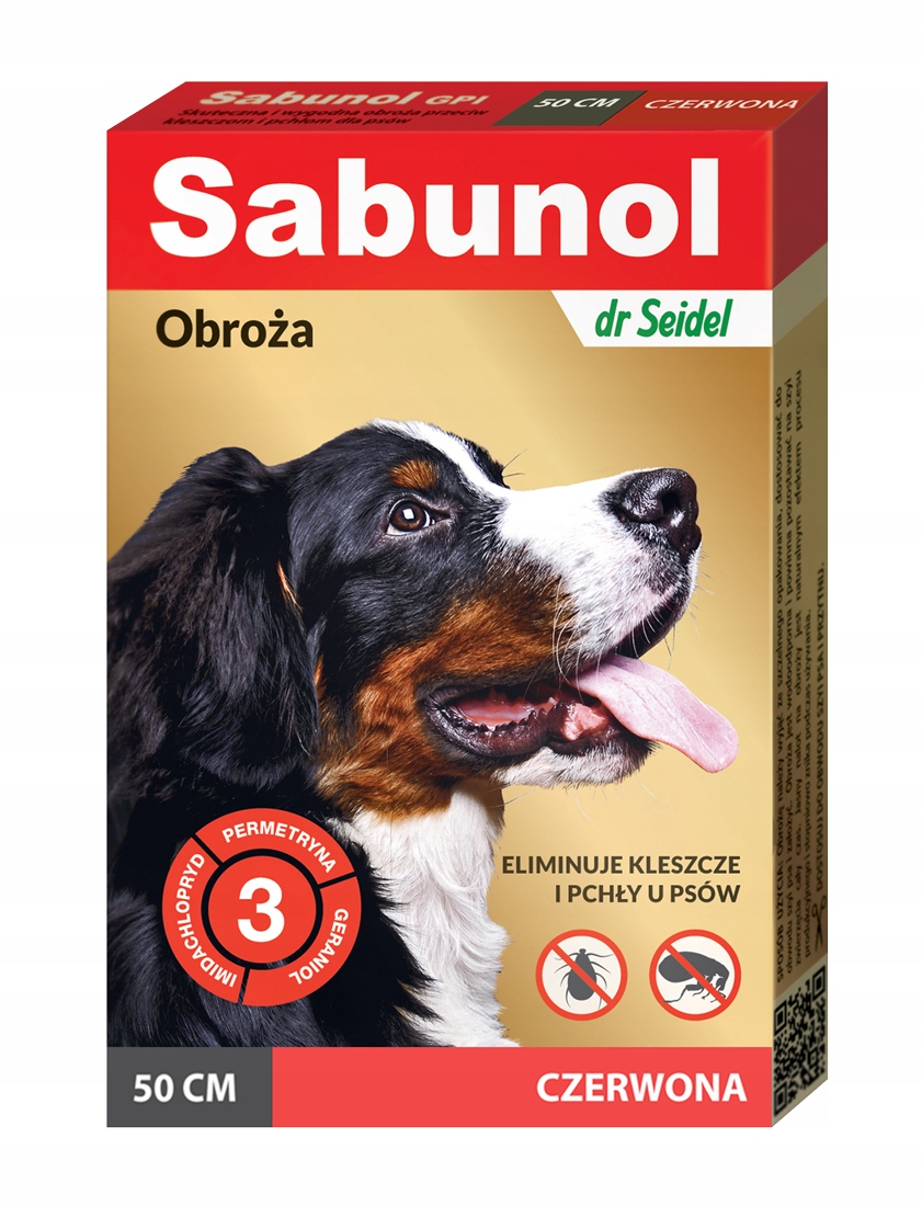 

Sabunol obroża czerwona kleszcze pchły 50 cm
