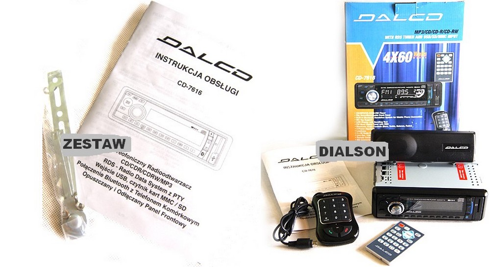 RADIO SAMOCHODOWE CD USB SD BLUETOOTH MP3 60W USB Złącza RCA Sub-out (subwoofer) USB AUX minijack RCA Pre-out (przedwzmacniacz)