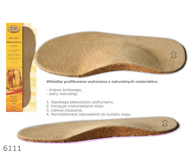 WKŁADKI DO BUTÓW PROFILOWANE PŁASKOSTOPIE 6111 R23 Bohater brak