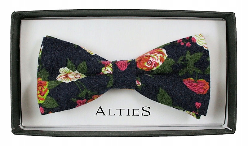 Modna mucha z poszetką - Alties Wzór dominujący kwiaty