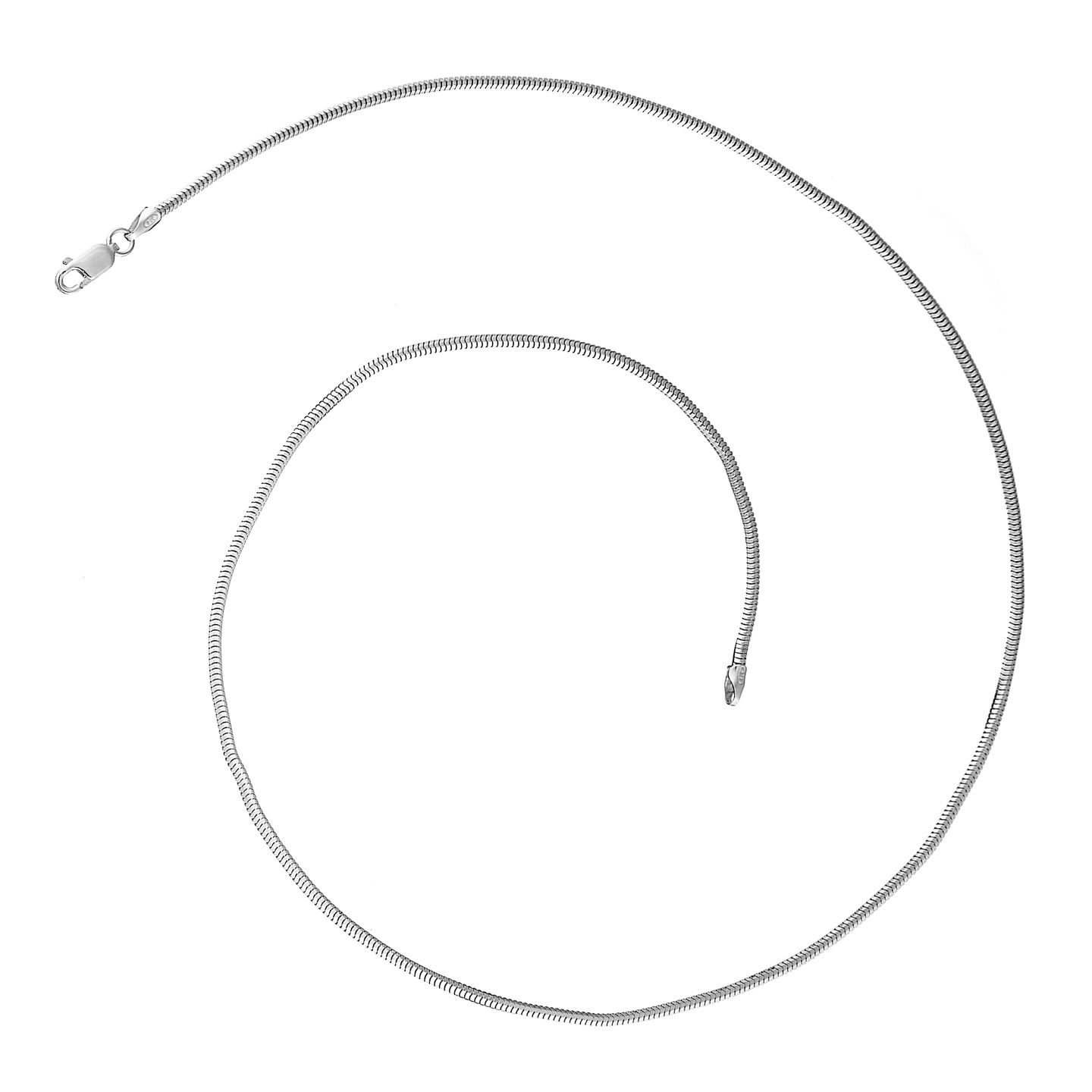 Stříbrný Řetízek Linka Hadí Kůže 1,9 MM 55 CM 925 DI
