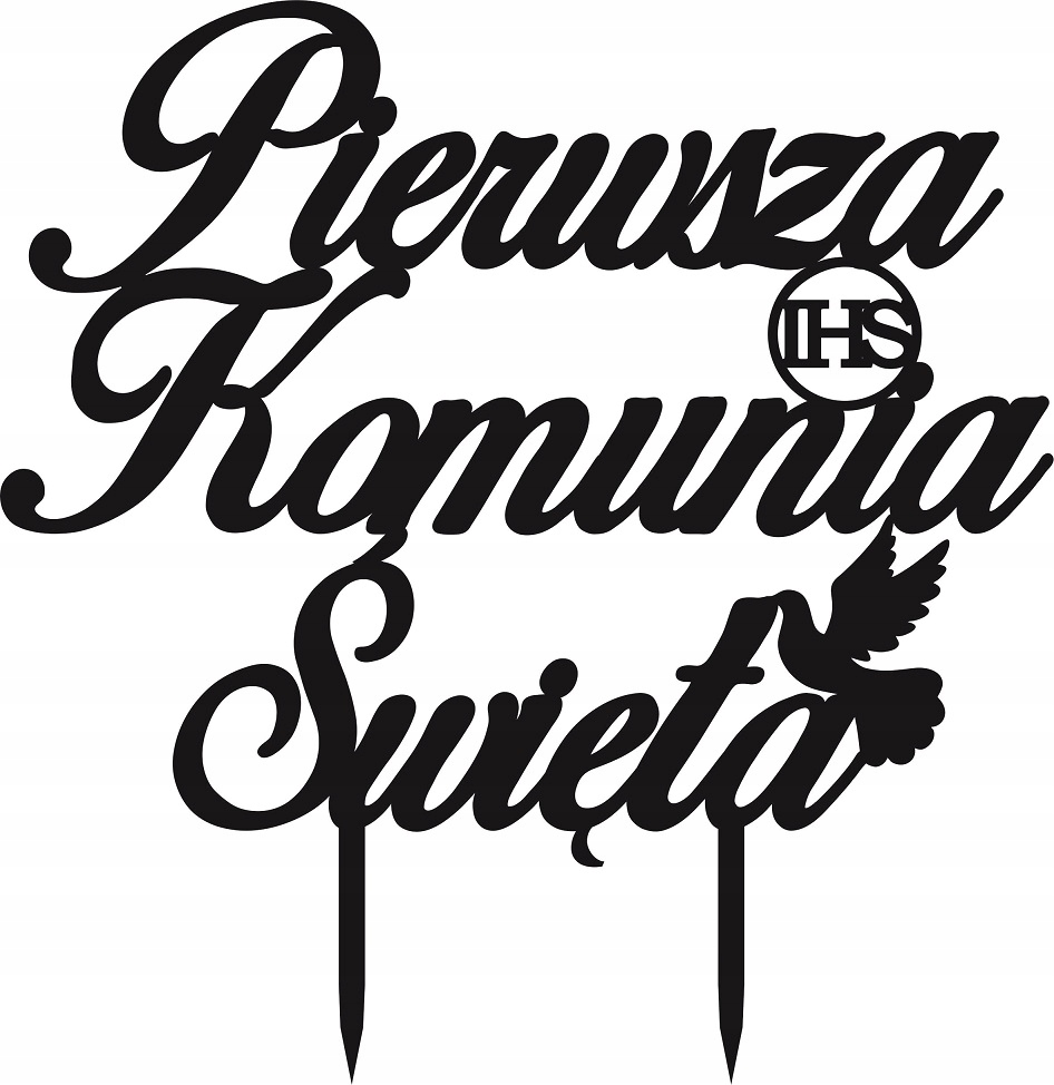 

Topper napis na tort Ihs Pierwsza Komunia Święta
