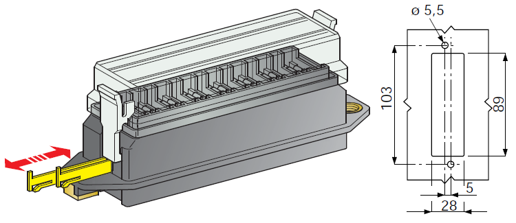 GNIAZDO SKRZYNKA OBUDOWA BEZPIECZNIKÓW UNI GBA8 Producent części MTA