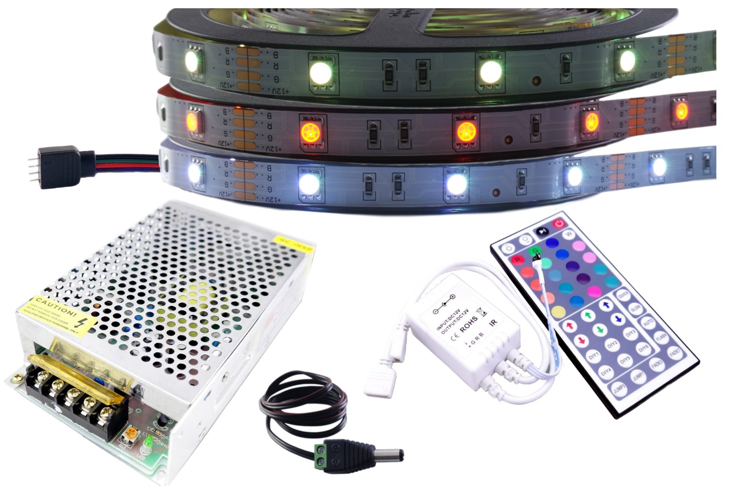 

Zestaw taśma Led Smd Rgb 5050 sterownik pilot 15m