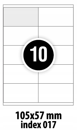 

Etykiety Samoprzylepne 105X57 100 A4 Mat Qct 17