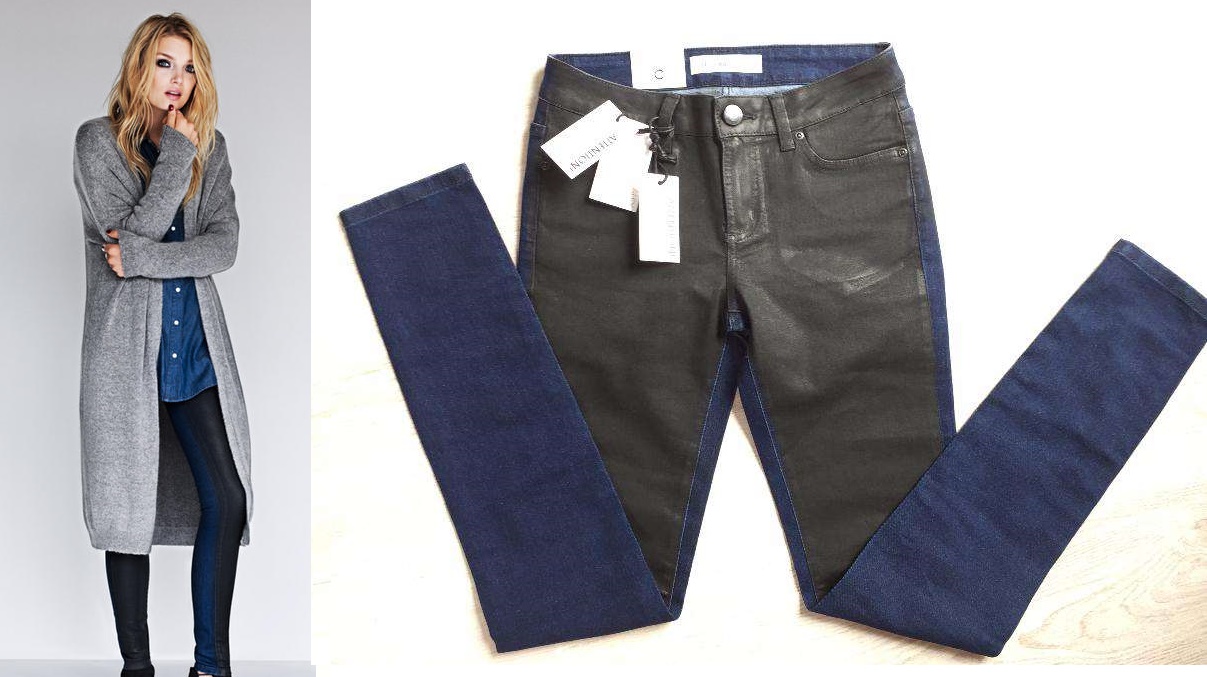 

Cubus woskowane spodnie jeansy dwukolorowe Xs/s 26